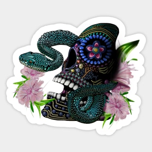 Sugar Skull Mask and snake Sticker